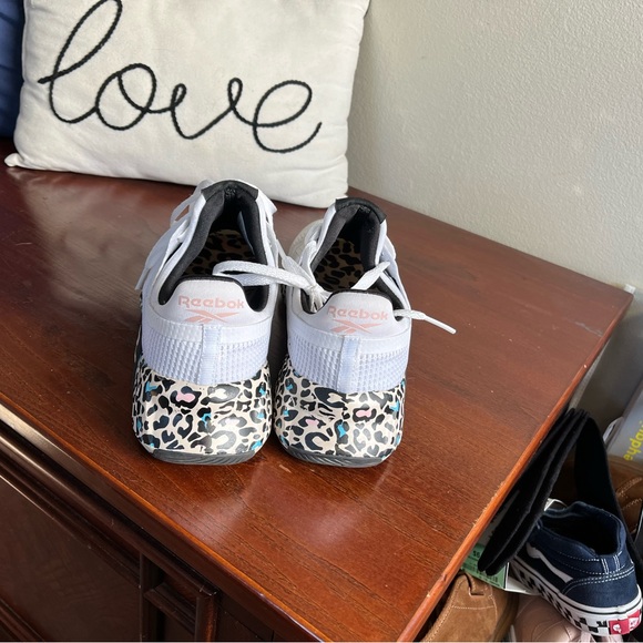 Reebok White Sneakers with Leopard Print Sole - Picture 3 of 6